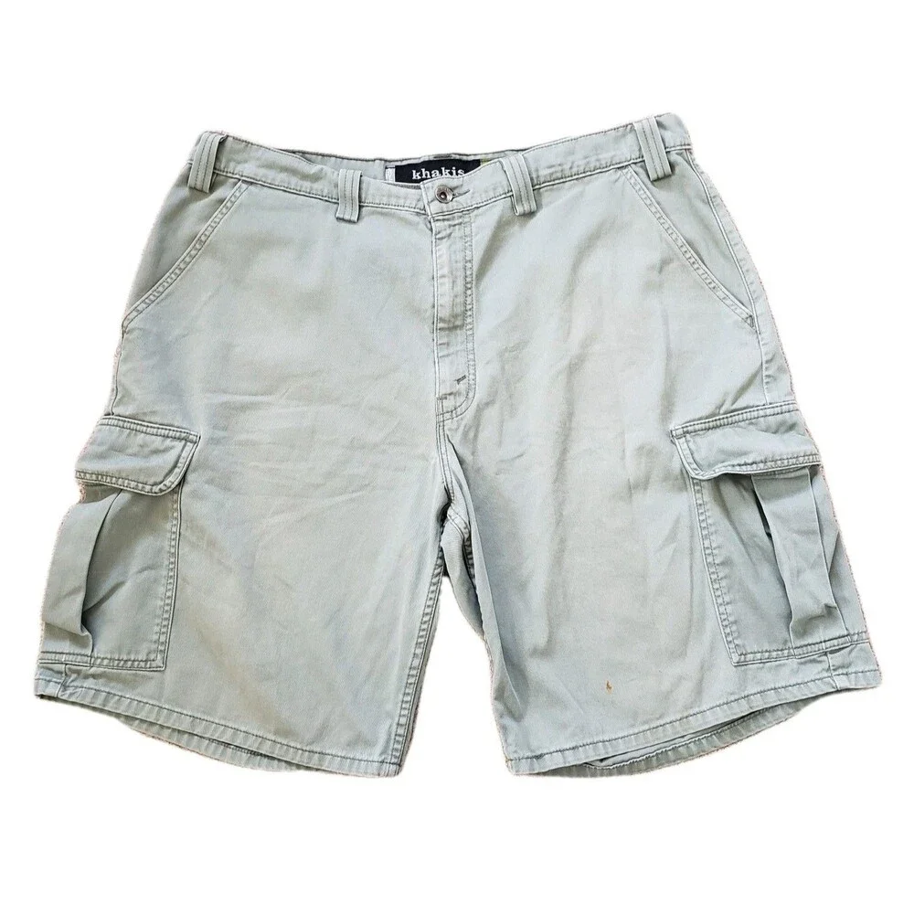 Vintage 90s Levi's Silver Tab Khakis Size 36 Mens Baggy Green Cargo Shorts Skate